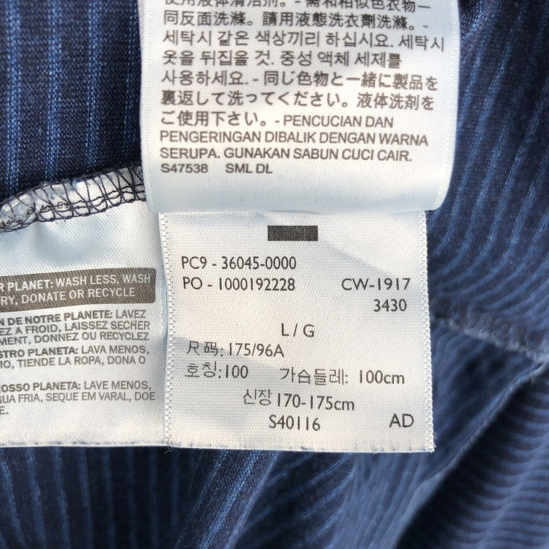 Levi's Striped Pattern Long Sleeve T-Shirt, Men's Size L cotton blue type Vintage Second Hand