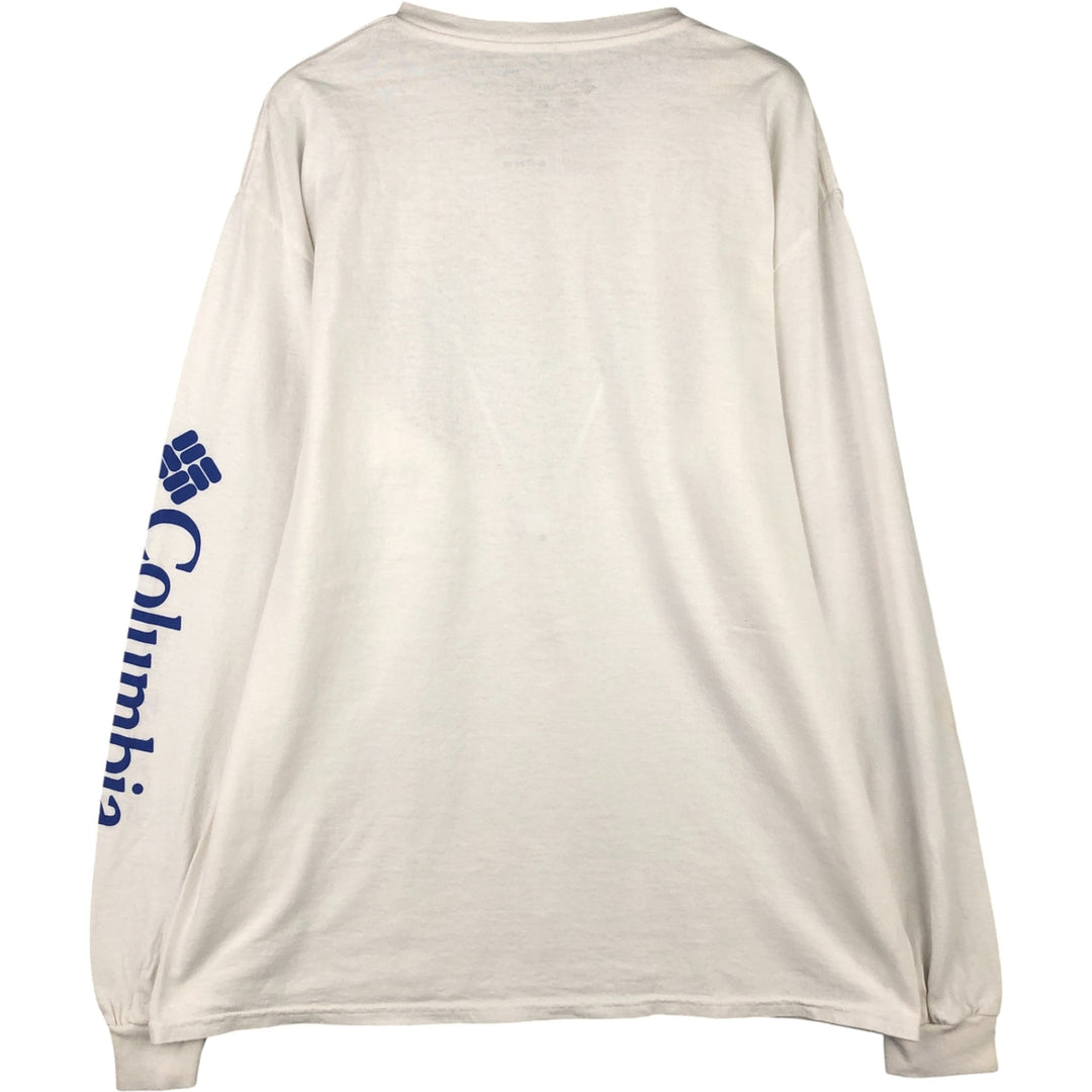 Columbia PFG Fish Print Long Sleeve T-Shirt, Men's Size L cotton white type Vintage Second Hand
