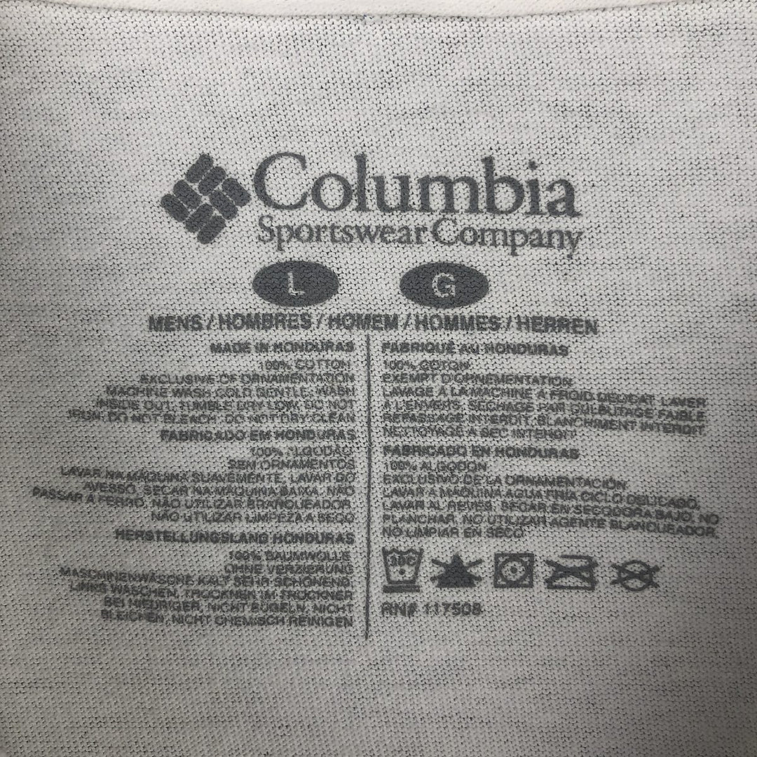 Columbia PFG Fish Print Long Sleeve T-Shirt, Men's Size L cotton white type Vintage Second Hand