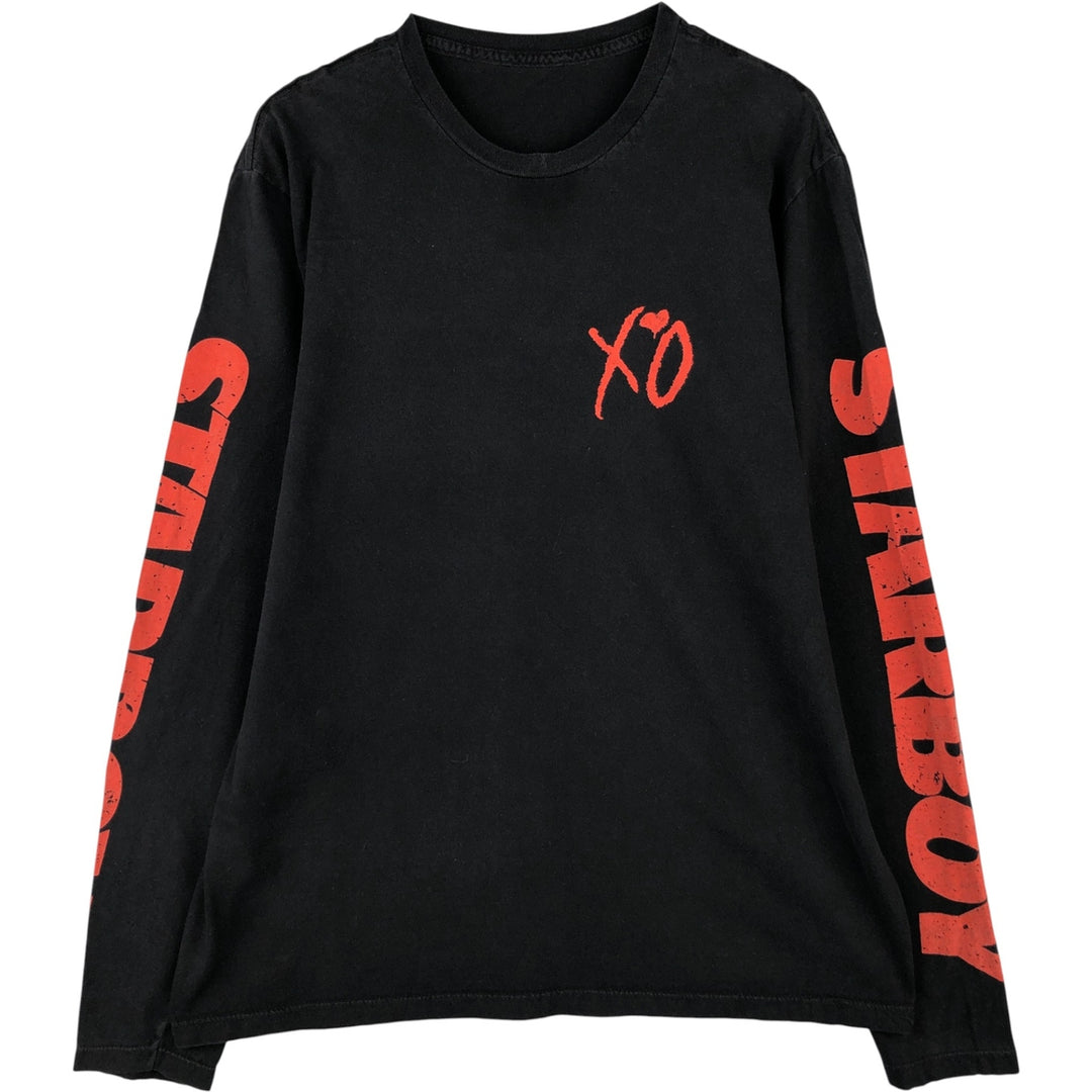 The Weeknd Long Sleeve Rap T-Shirt, Men's Size Medium unclear black type Vintage Second Hand