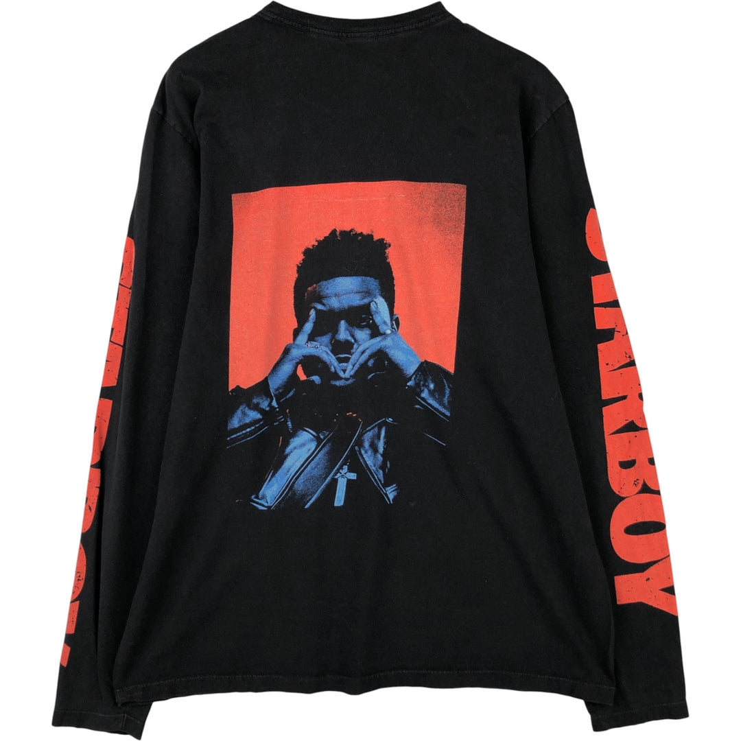 The Weeknd Long Sleeve Rap T-Shirt, Men's Size Medium unclear black type Vintage Second Hand