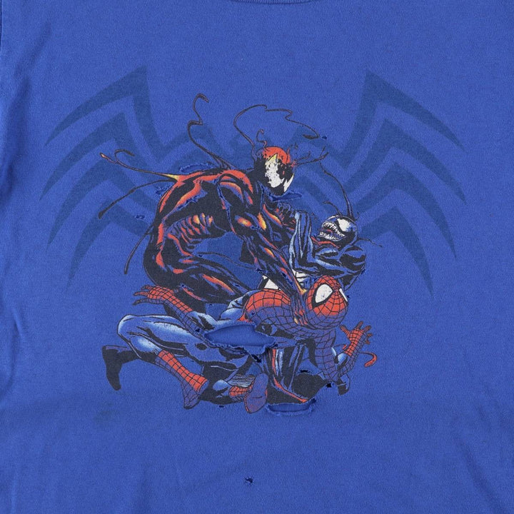 Marvel Spider-Man Venom character print T-shirt, Made in USA, Men's Medium cotton blue type Vintage Second Hand
