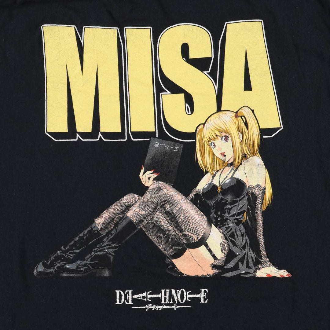 DEATH NOTE Amane Misa Anime Character Print T-Shirt, Men's Size L cotton black type Vintage Second Hand
