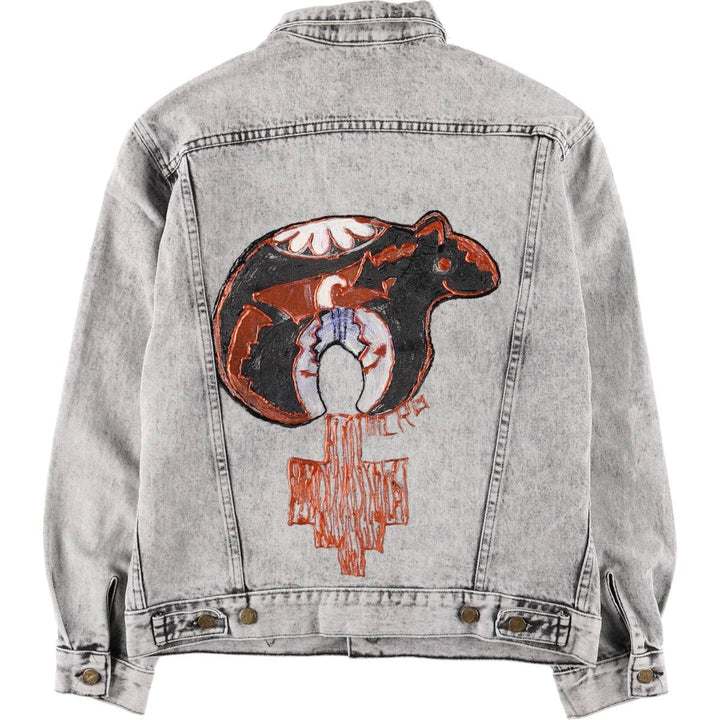 90'S Guess by Georges Marciano Custom Denim Jacket, Made in the USA, Men's Size Medium, Vintage cotton gray type Vintage Second Hand