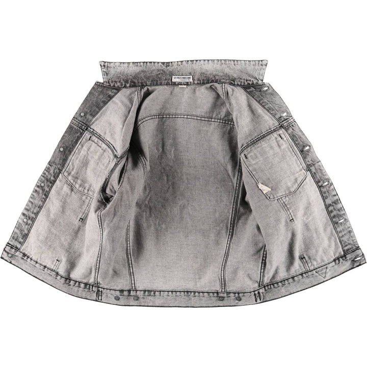 90'S Guess by Georges Marciano Custom Denim Jacket, Made in the USA, Men's Size Medium, Vintage cotton gray type Vintage Second Hand