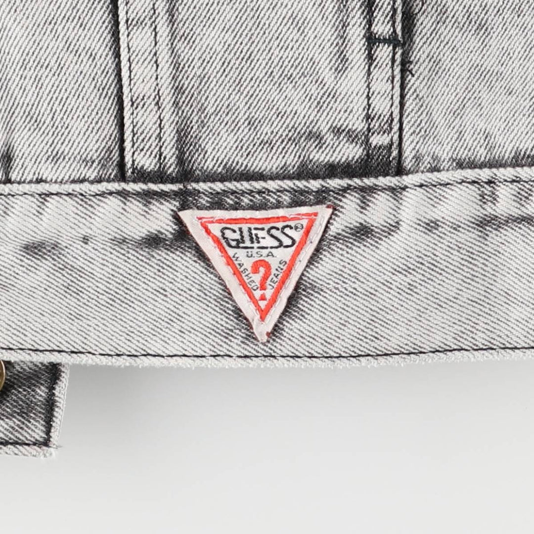 90'S Guess by Georges Marciano Custom Denim Jacket, Made in the USA, Men's Size Medium, Vintage cotton gray type Vintage Second Hand