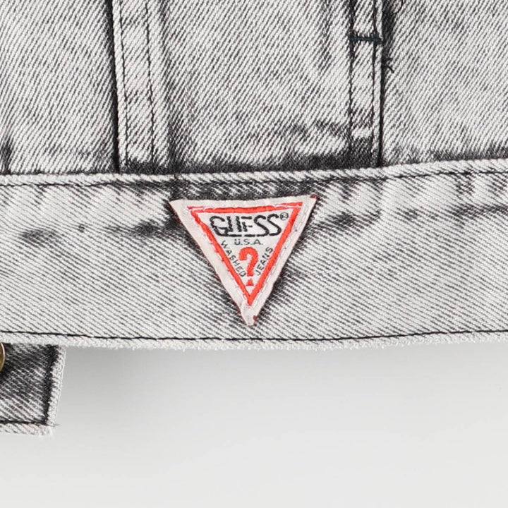 90'S Guess by Georges Marciano Custom Denim Jacket, Made in the USA, Men's Size Medium, Vintage cotton gray type Vintage Second Hand