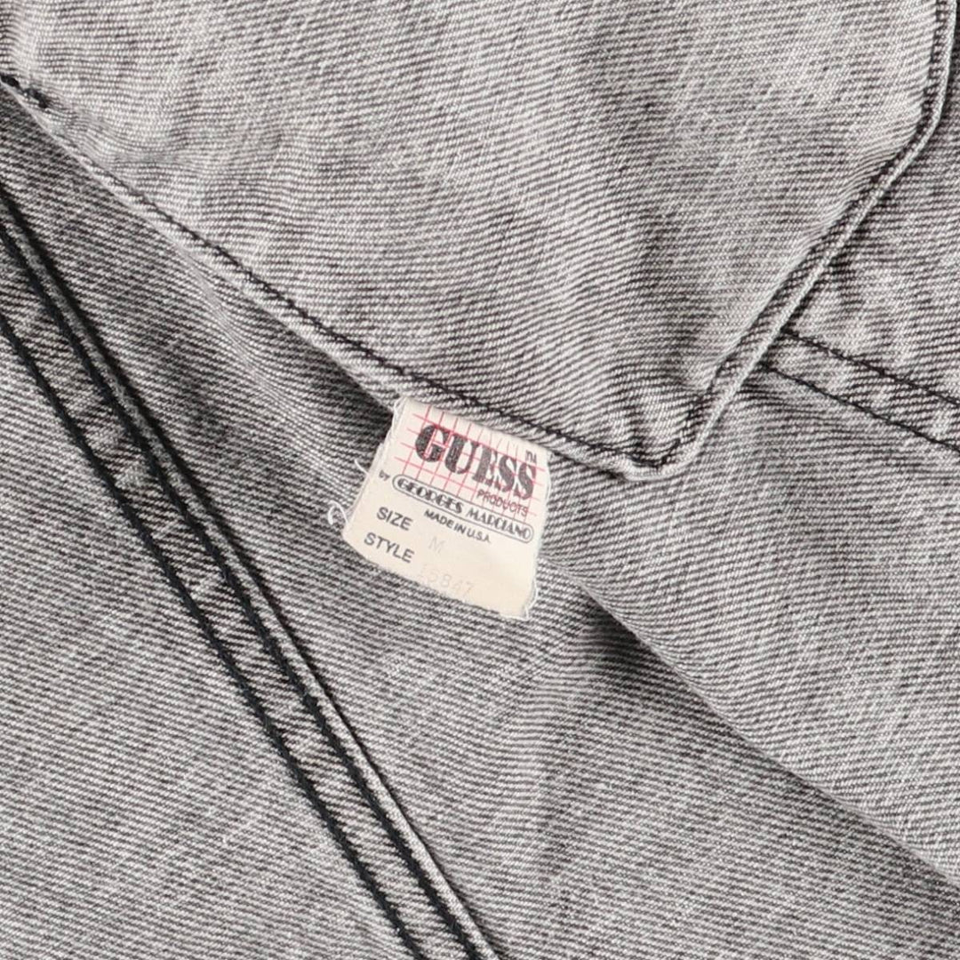 90'S Guess by Georges Marciano Custom Denim Jacket, Made in the USA, Men's Size Medium, Vintage cotton gray type Vintage Second Hand