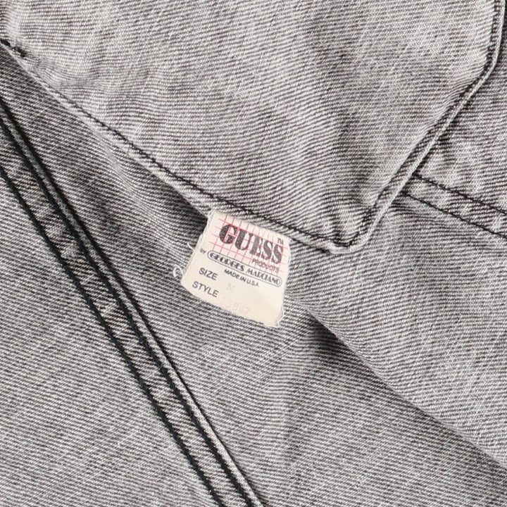90'S Guess by Georges Marciano Custom Denim Jacket, Made in the USA, Men's Size Medium, Vintage cotton gray type Vintage Second Hand