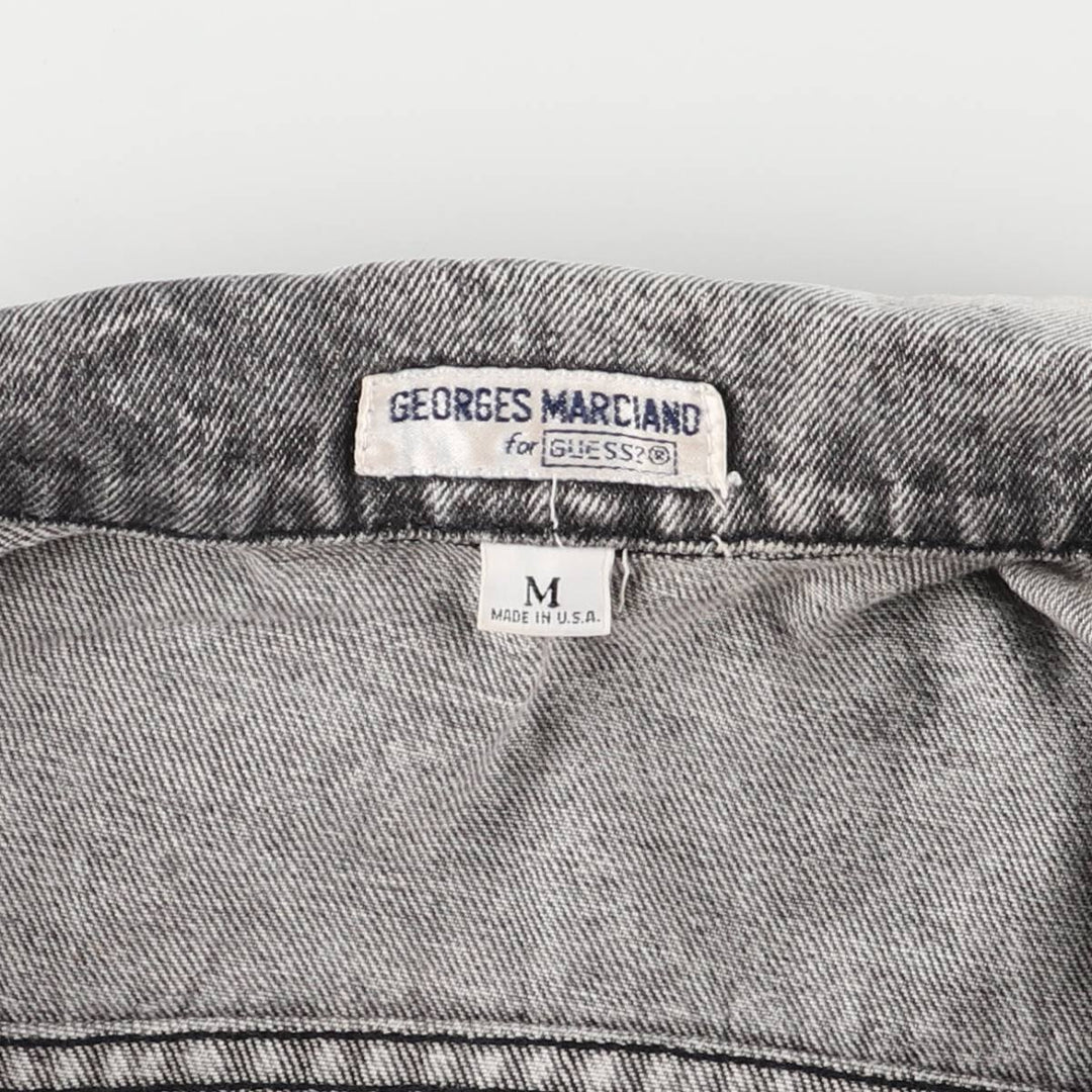 90'S Guess by Georges Marciano Custom Denim Jacket, Made in the USA, Men's Size Medium, Vintage cotton gray type Vintage Second Hand