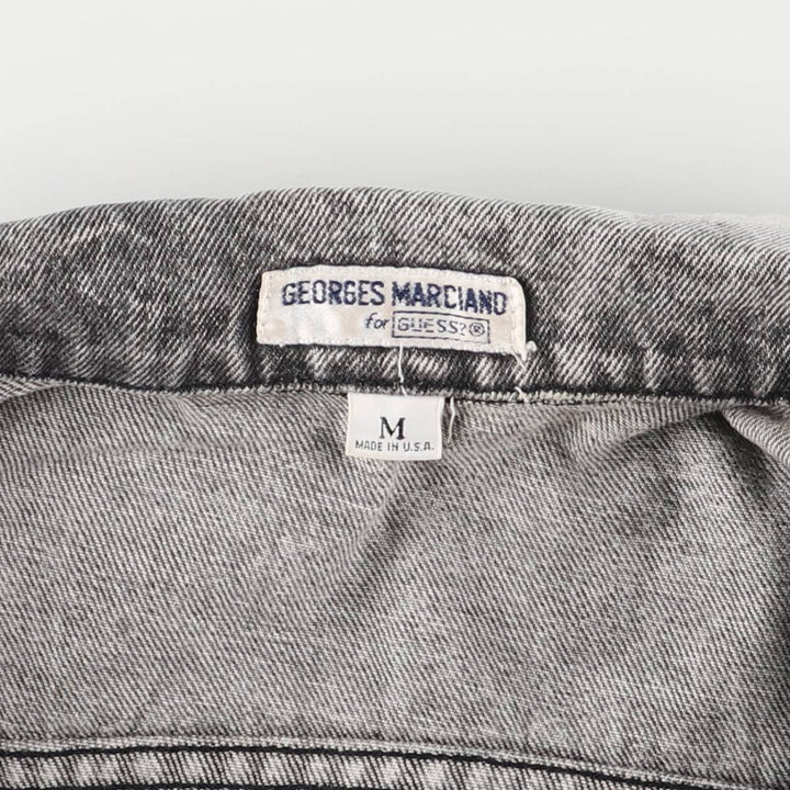 90'S Guess by Georges Marciano Custom Denim Jacket, Made in the USA, Men's Size Medium, Vintage cotton gray type Vintage Second Hand