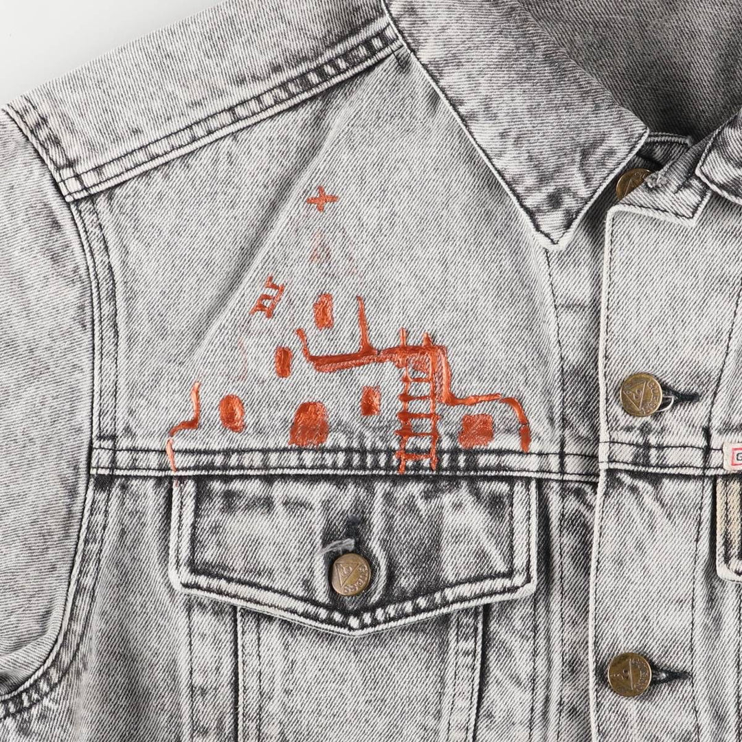 90'S Guess by Georges Marciano Custom Denim Jacket, Made in the USA, Men's Size Medium, Vintage cotton gray type Vintage Second Hand