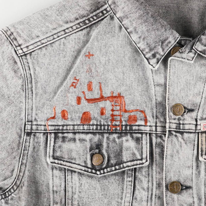 90'S Guess by Georges Marciano Custom Denim Jacket, Made in the USA, Men's Size Medium, Vintage cotton gray type Vintage Second Hand