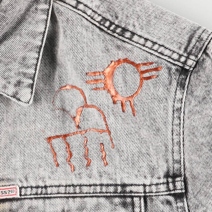 90'S Guess by Georges Marciano Custom Denim Jacket, Made in the USA, Men's Size Medium, Vintage cotton gray type Vintage Second Hand