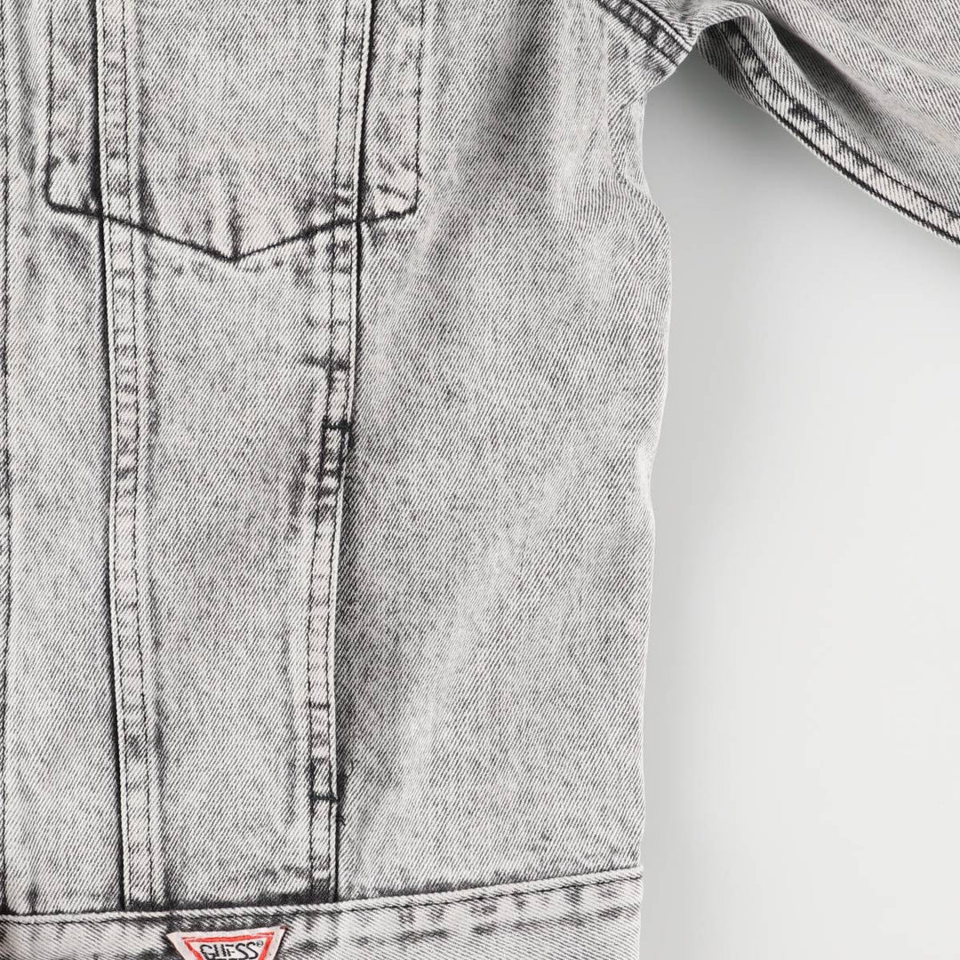 90'S Guess by Georges Marciano Custom Denim Jacket, Made in the USA, Men's Size Medium, Vintage cotton gray type Vintage Second Hand