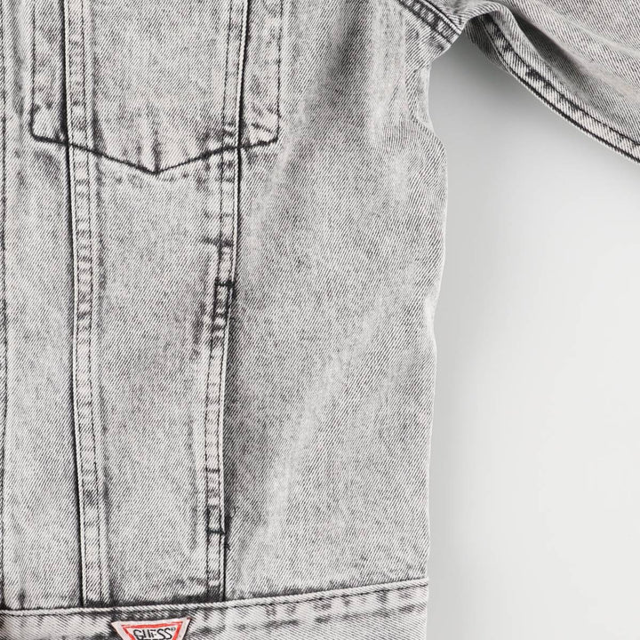 90'S Guess by Georges Marciano Custom Denim Jacket, Made in the USA, Men's Size Medium, Vintage cotton gray type Vintage Second Hand