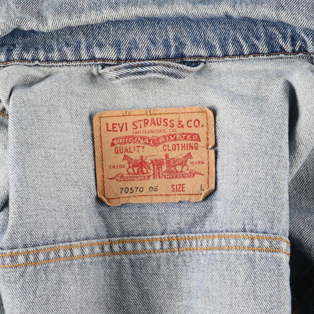 2000'S Levi's 70570-0616 Euro Model Denim Jacket, Men's Size L cotton blue type Vintage Second Hand