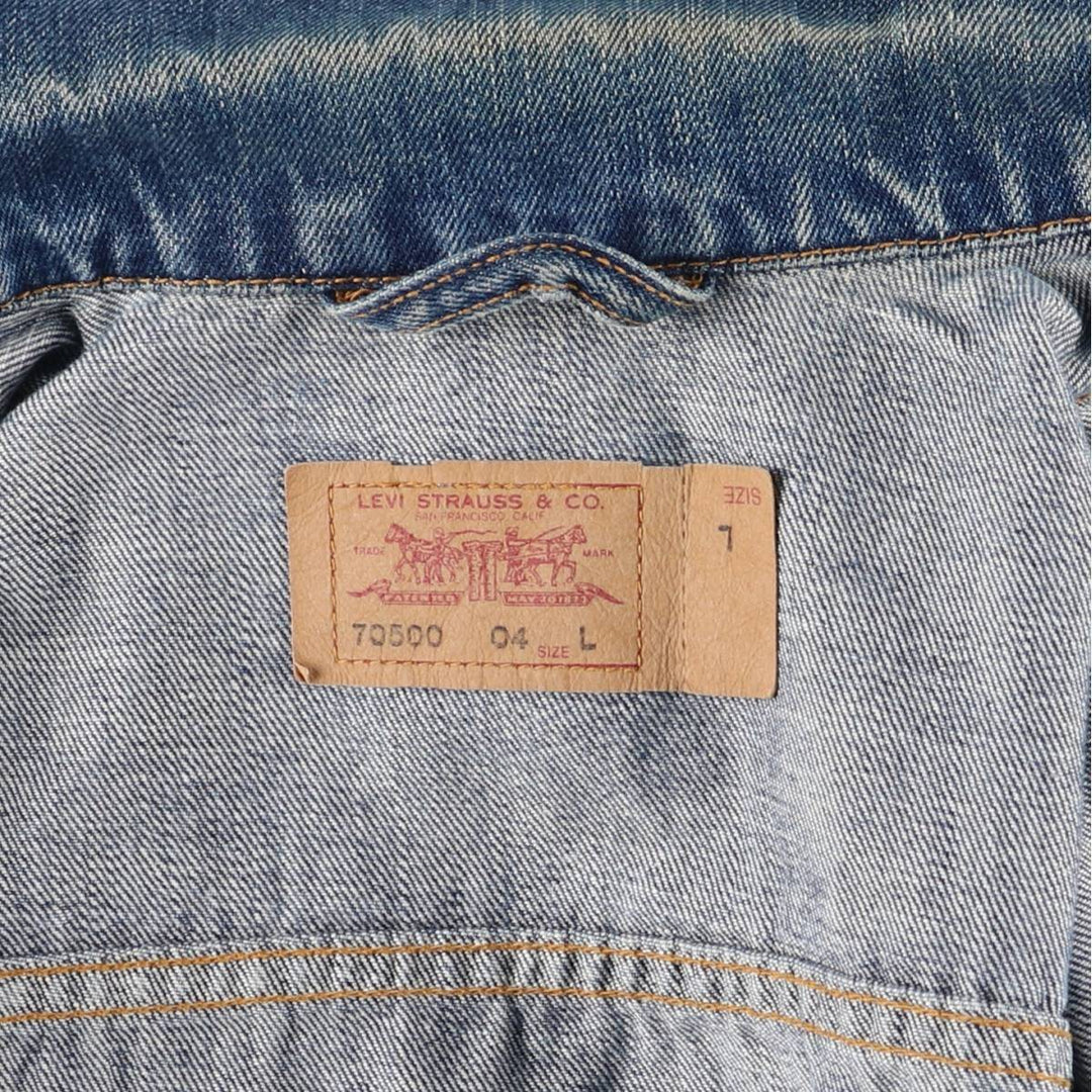 Levi's 70500-04 Euro Model Denim Jacket, Men's Size L cotton blue type Vintage Second Hand