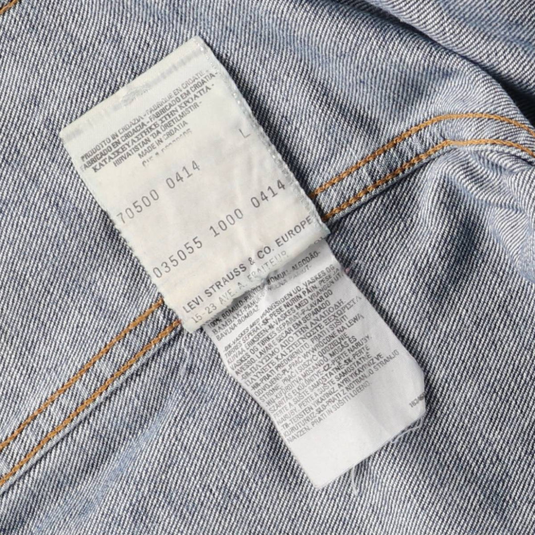 Levi's 70500-04 Euro Model Denim Jacket, Men's Size L cotton blue type Vintage Second Hand
