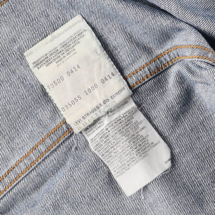 Levi's 70500-04 Euro Model Denim Jacket, Men's Size L cotton blue type Vintage Second Hand