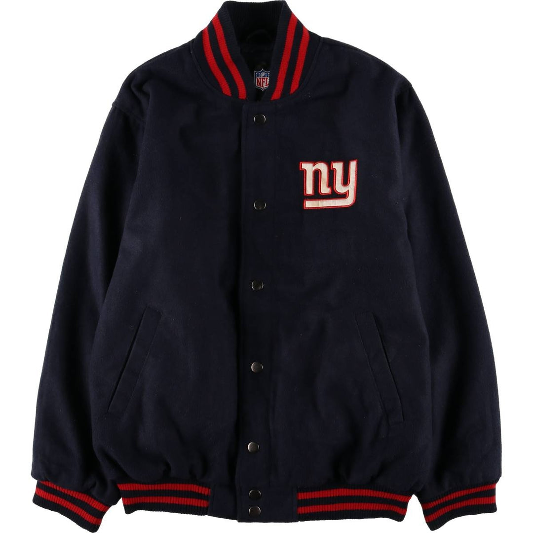 NFL New York Giants Padded Varsity Jacket, Men's Size L polyester navy blue type Vintage Second Hand