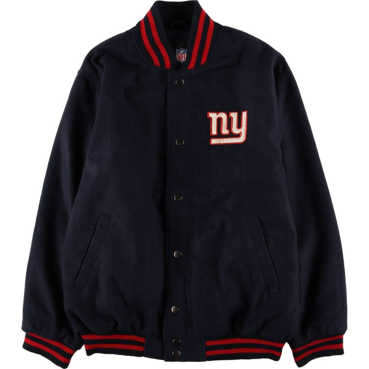 NFL New York Giants Padded Varsity Jacket, Men's Size L polyester navy blue type Vintage Second Hand
