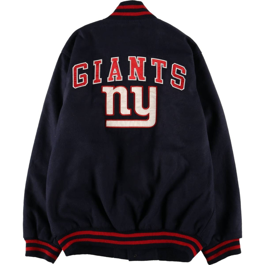 NFL New York Giants Padded Varsity Jacket, Men's Size L polyester navy blue type Vintage Second Hand