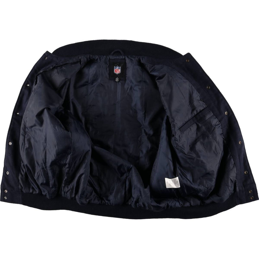 NFL New York Giants Padded Varsity Jacket, Men's Size L polyester navy blue type Vintage Second Hand