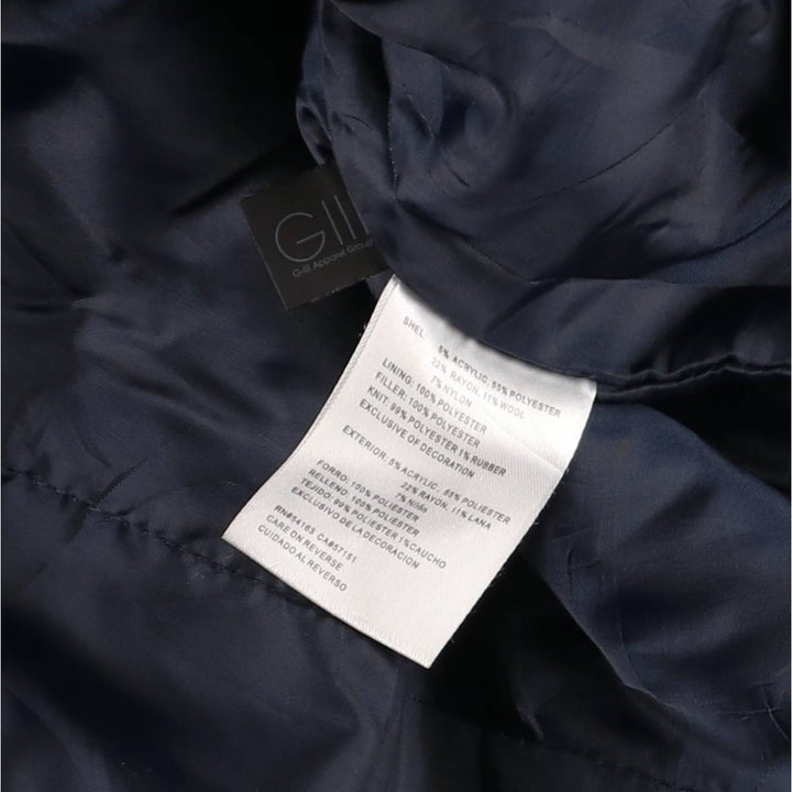 NFL New York Giants Padded Varsity Jacket, Men's Size L polyester navy blue type Vintage Second Hand