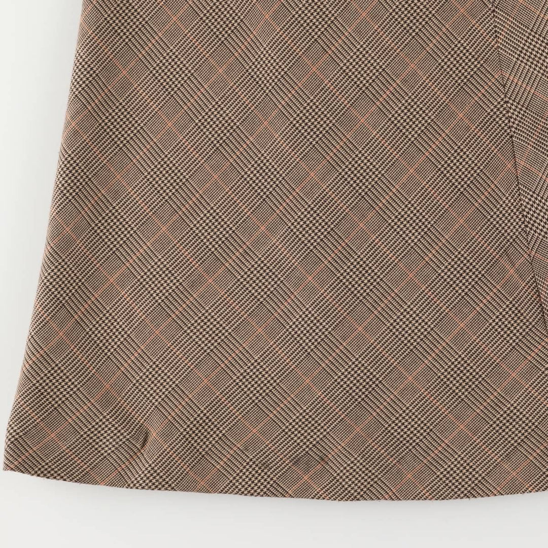 ANNEX Gun Club Check Long A-Line Skirt, Women's Size L polyester beige type brown Vintage Second Hand