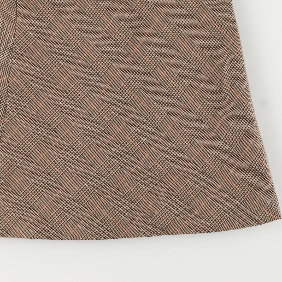 ANNEX Gun Club Check Long A-Line Skirt, Women's Size L polyester beige type brown Vintage Second Hand