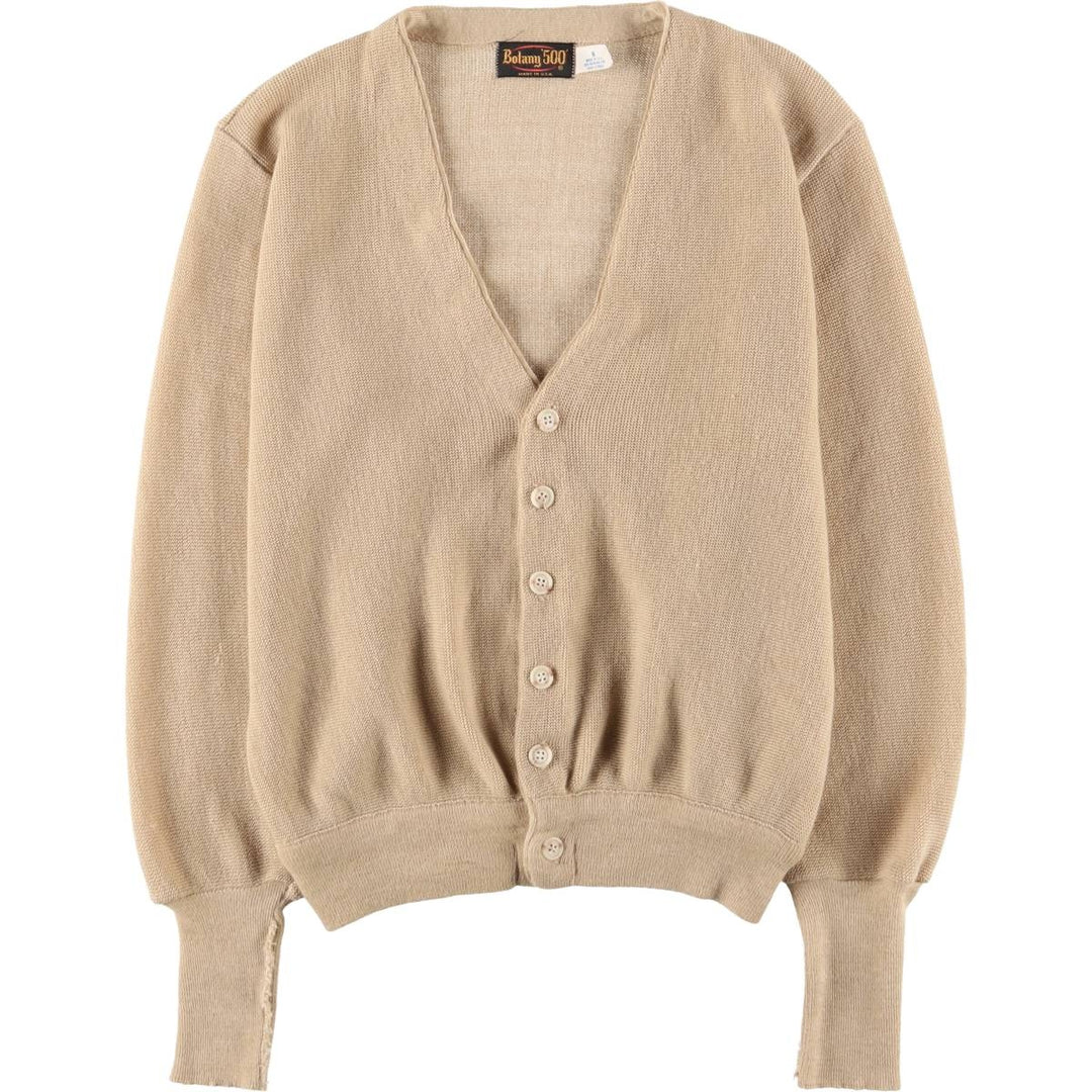 Vintage 70s-80'S BOTANY 500 Acrylic Knit Cardigan, Made in USA, Men's Size Medium acrylic Beige type Vintage Second Hand