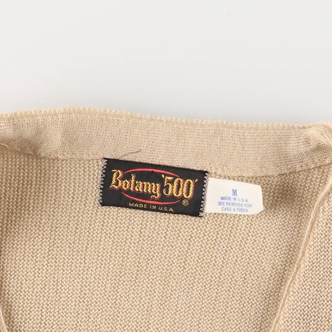 Vintage 70s-80'S BOTANY 500 Acrylic Knit Cardigan, Made in USA, Men's Size Medium acrylic Beige type Vintage Second Hand