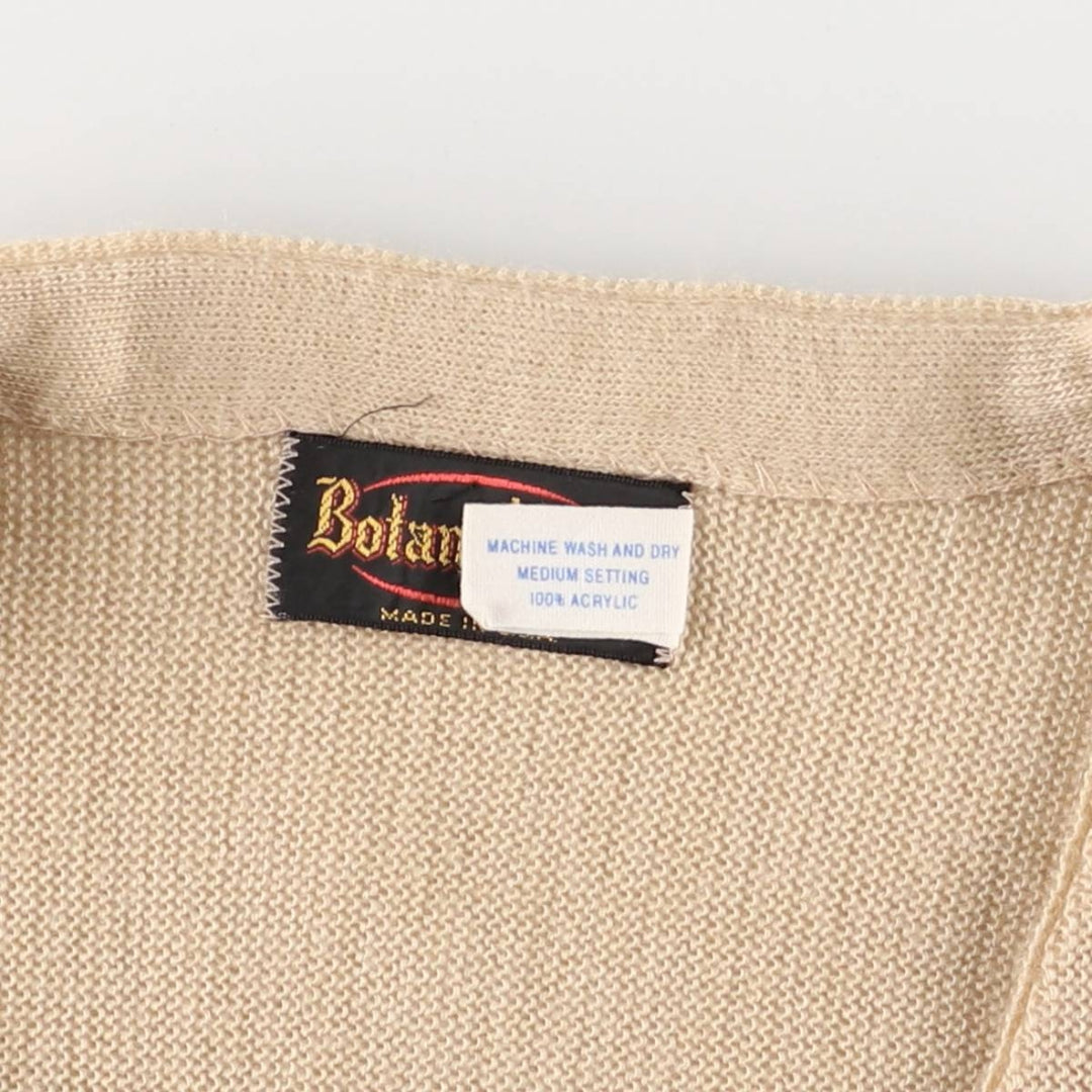Vintage 70s-80'S BOTANY 500 Acrylic Knit Cardigan, Made in USA, Men's Size Medium acrylic Beige type Vintage Second Hand