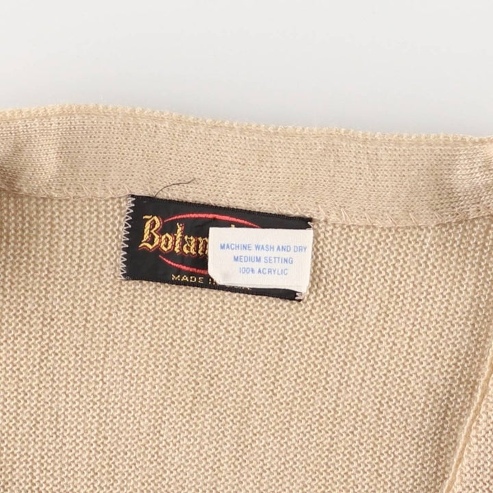 Vintage 70s-80'S BOTANY 500 Acrylic Knit Cardigan, Made in USA, Men's Size Medium acrylic Beige type Vintage Second Hand