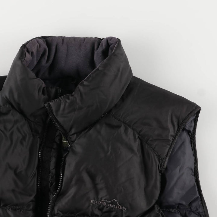 Eddie Bauer Goose Down Vest, Men's Size Small polyester black type Vintage Second Hand