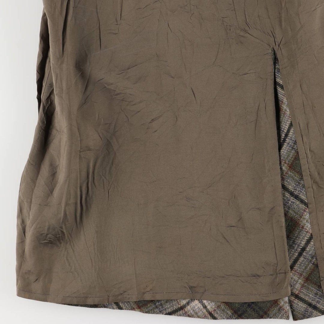 Banana Republic Check Pattern Wool Long A-Line Skirt, Women's Size M wool Khaki type Vintage Second Hand