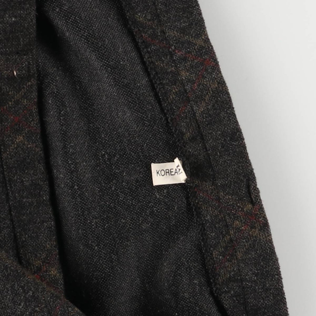 Check Pattern Long A-Line Skirt, Women's Size M unclear Charcoal Vintage Second Hand