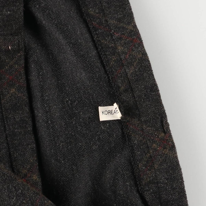 Check Pattern Long A-Line Skirt, Women's Size M unclear Charcoal Vintage Second Hand