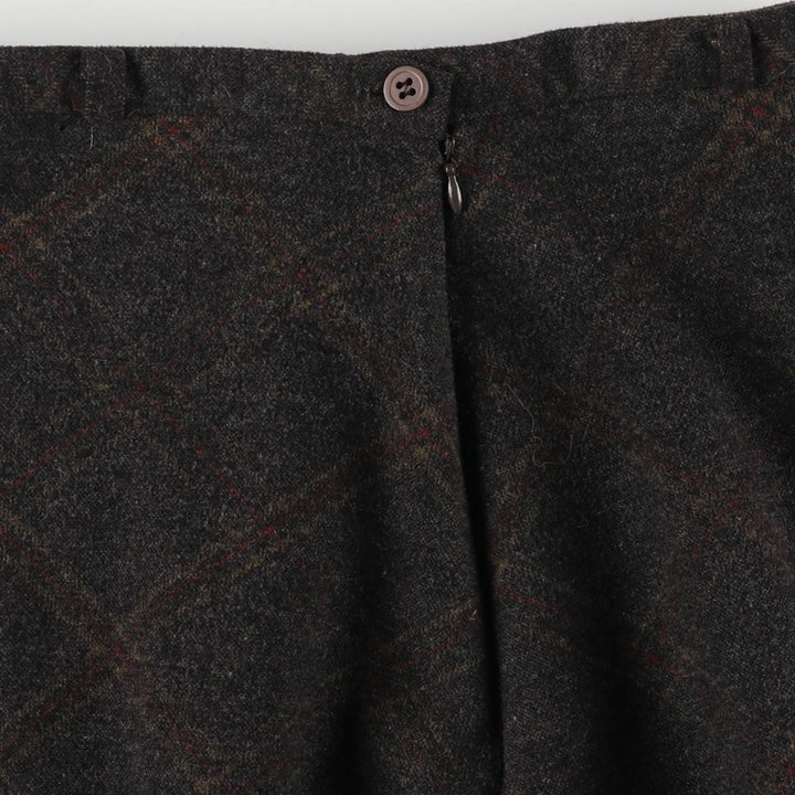 Check Pattern Long A-Line Skirt, Women's Size M unclear Charcoal Vintage Second Hand