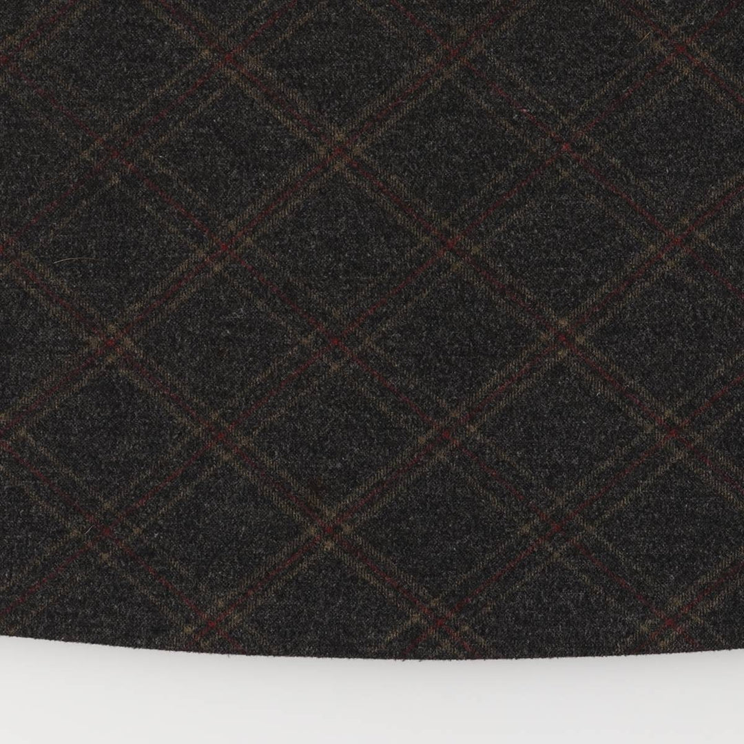 Check Pattern Long A-Line Skirt, Women's Size M unclear Charcoal Vintage Second Hand