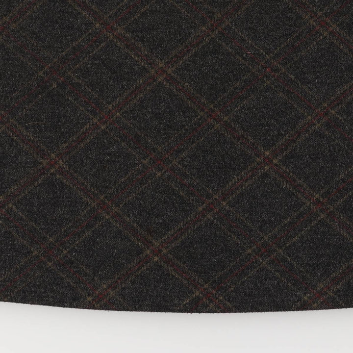 Check Pattern Long A-Line Skirt, Women's Size M unclear Charcoal Vintage Second Hand