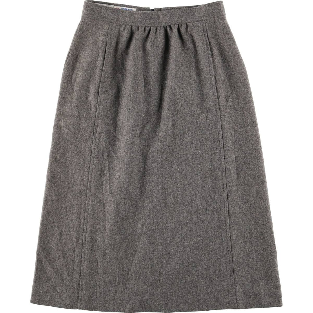 Vintage 1970'S COLLEGE TOWN wool half-length A-line skirt, made in the USA, size M. wool gray type Vintage Second Hand