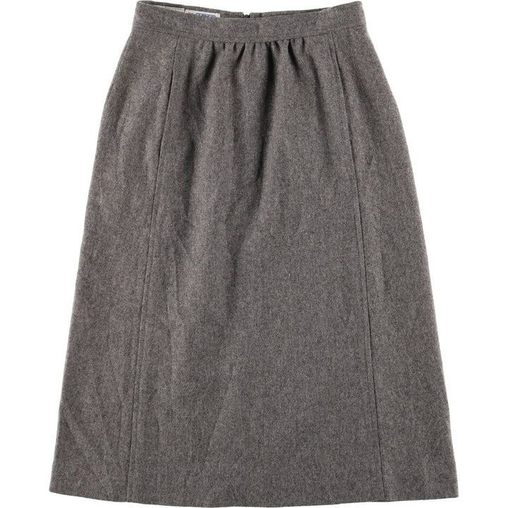 Vintage 1970'S COLLEGE TOWN wool half-length A-line skirt, made in the USA, size M. wool gray type Vintage Second Hand