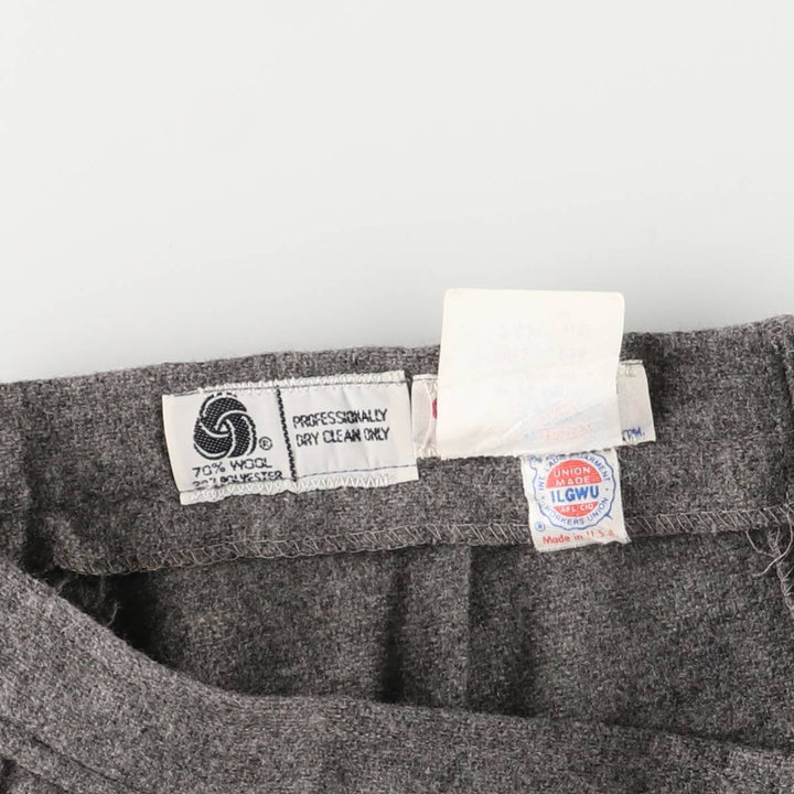 Vintage 1970'S COLLEGE TOWN wool half-length A-line skirt, made in the USA, size M. wool gray type Vintage Second Hand