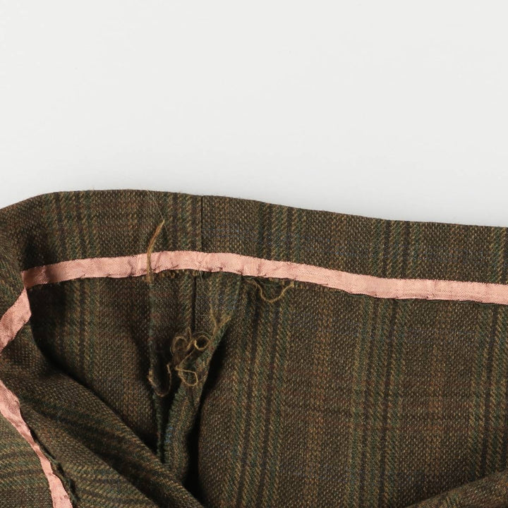 Check Pattern Half-Length Tight Skirt, Women's Size M, Vintage unclear brown type Vintage Second Hand