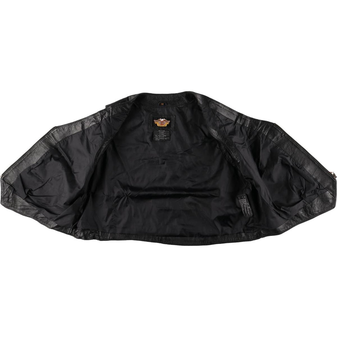 Harley-Davidson Leather Vest, Women's, Size XXL genuine leather black type Vintage Second Hand