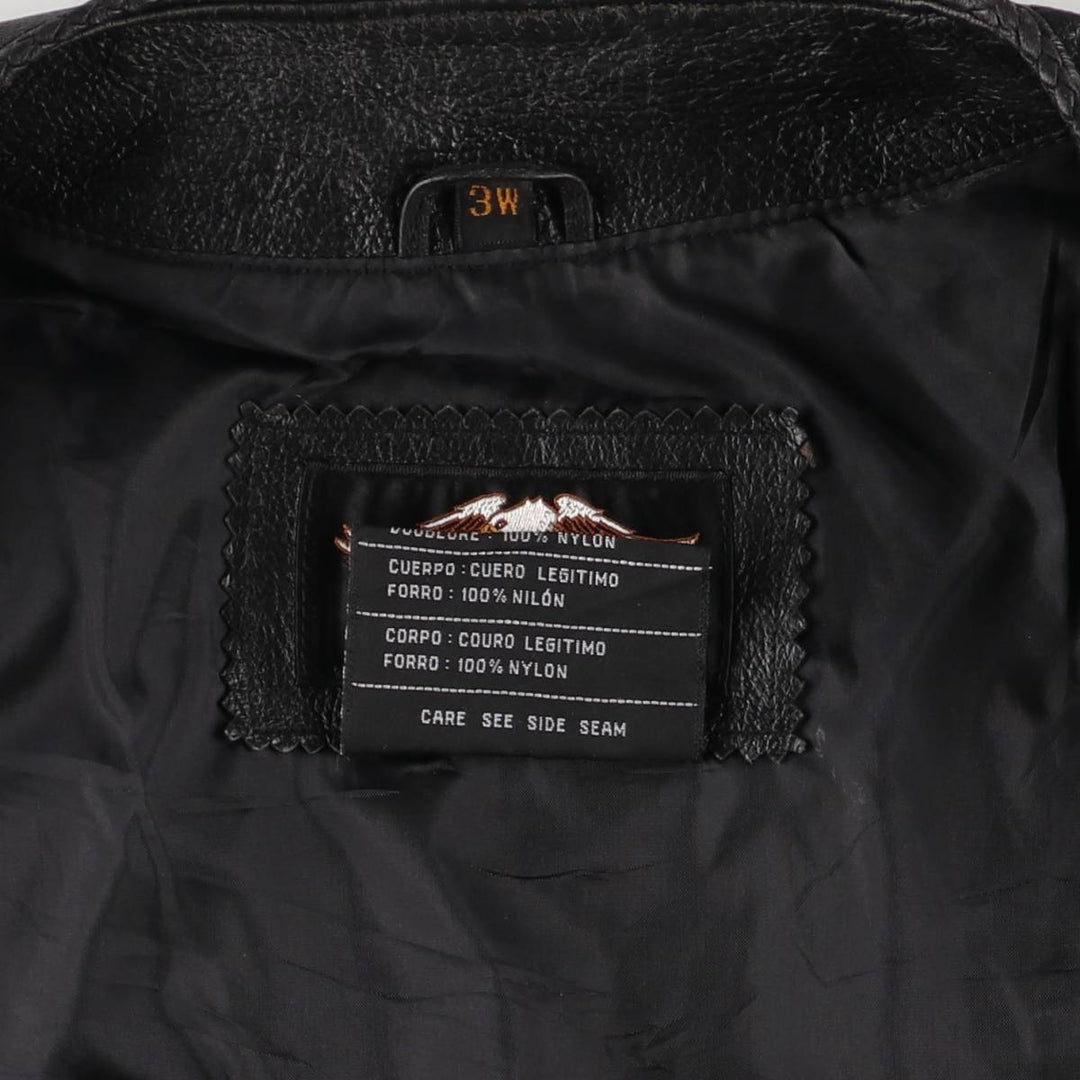 Harley-Davidson Leather Vest, Women's, Size XXL genuine leather black type Vintage Second Hand