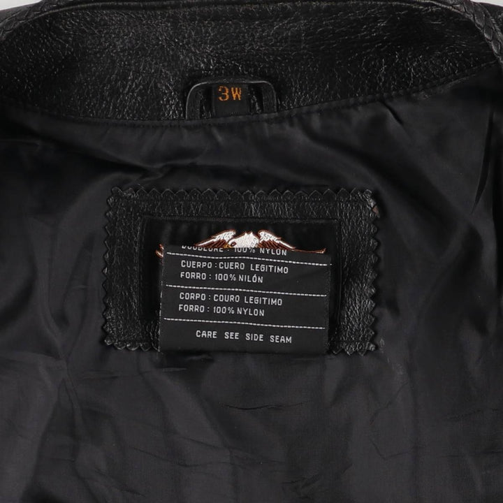 Harley-Davidson Leather Vest, Women's, Size XXL genuine leather black type Vintage Second Hand