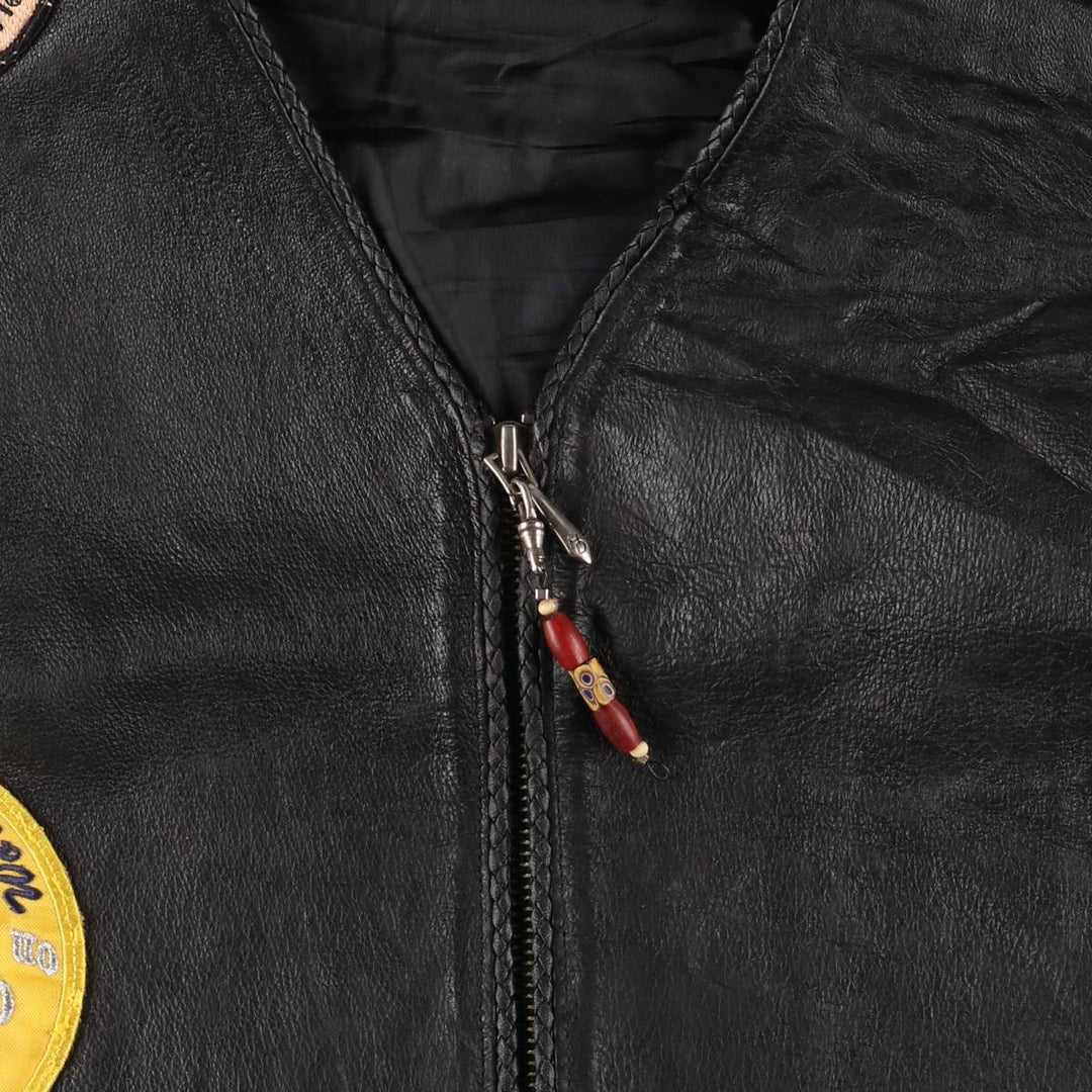 Harley-Davidson Leather Vest, Women's, Size XXL genuine leather black type Vintage Second Hand